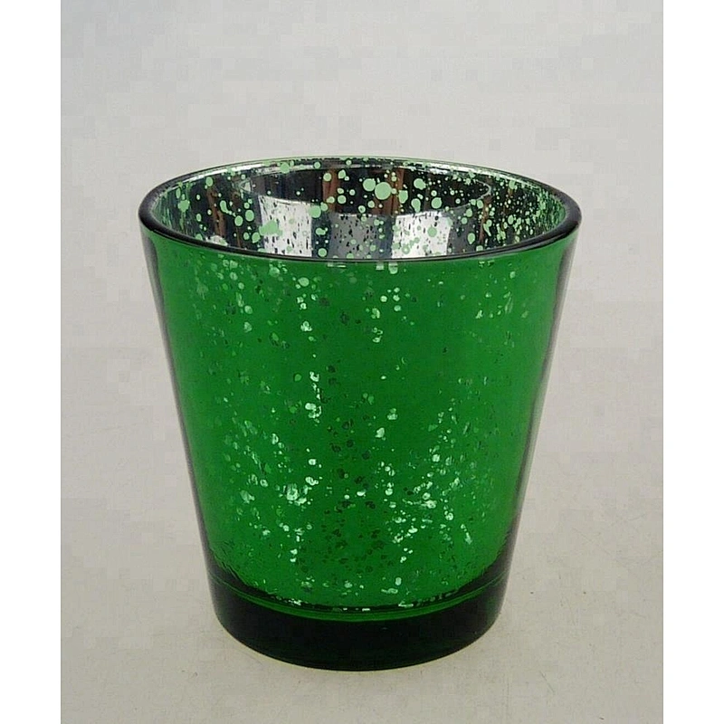 Wholesale Elegant Decorative Tea Cup Glass Candle Holder With Electroplating