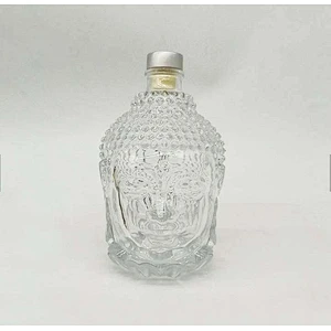 750ml Fashion Unique Shape Vodka Whisky Buddha Head Glass Whiskey Bottle for Alcohol Drinking
