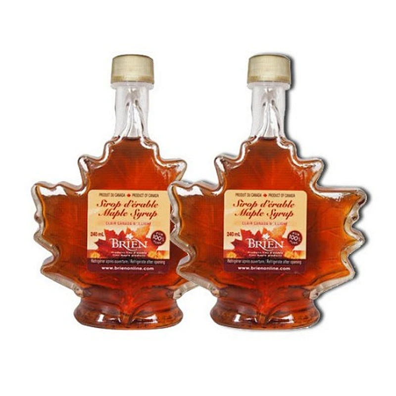 Unique 50ml 100ml 250ml Maple Leaf Shaped Glass Bottle Glass Beverage Bottle Dark Rum bottle with Screw Cap