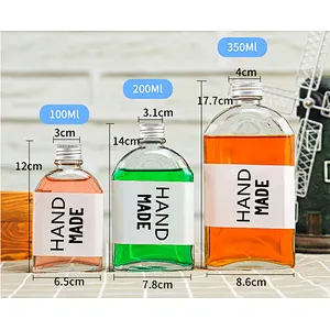 100ml 200ml 350ml beverage juice milk glass bottle with aluminum lid