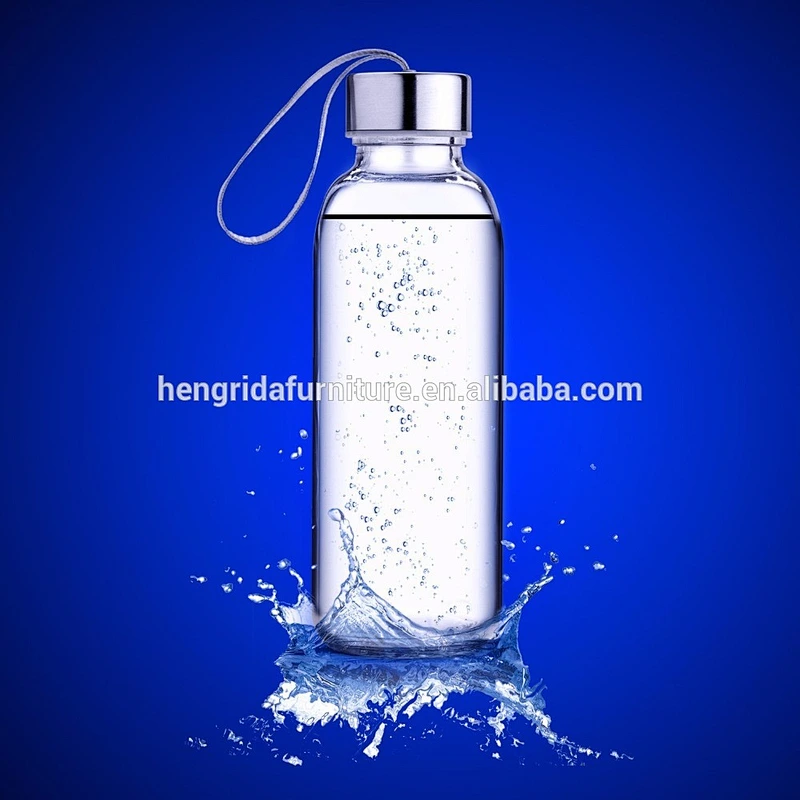 16oz Glass Water Bottle For Beverage Juicer