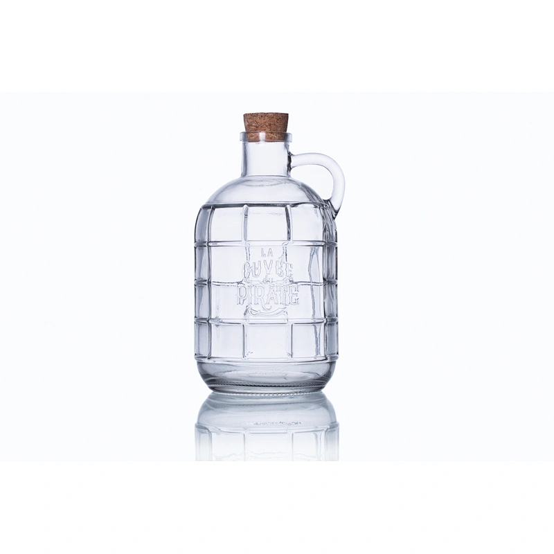 Hot Large 1500ml Red Wine Glass Growler  With Single Ear and Wooden Cork