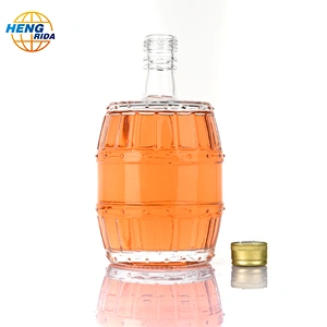 750ml Glass Barrel Shaped Bottle for Wine or Beverage