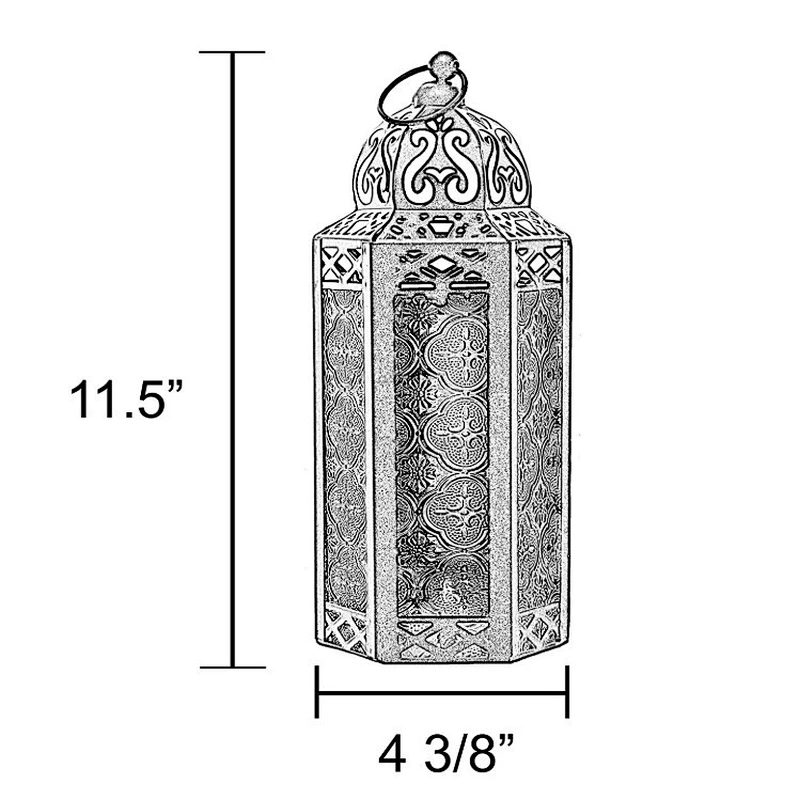 Moroccan style Glass Candle holder, Antique indoor outdoor hanging Candle Lantern for Patio, Events, Parties, Weddings
