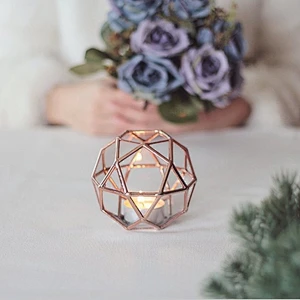 Wedding Lights Glass Geometric Lantern Candle Holder for decoration