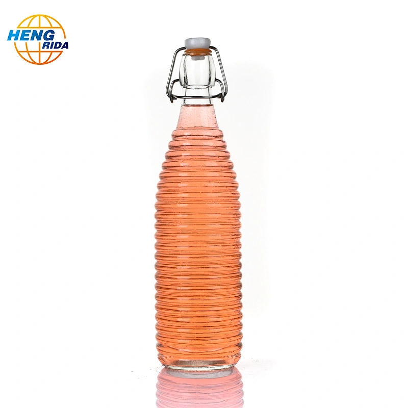 1000ml Airtight Sealed Swing Top  Glass Bottle for Wine with Lock , Juice ,Milk, Maple Sugar