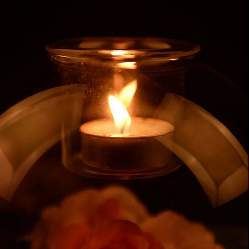 Ball shape Glass Dome as Glass Tealight Candle Holder and Preserved Flower Container for Wedding Decor Table Dinner Home Decor