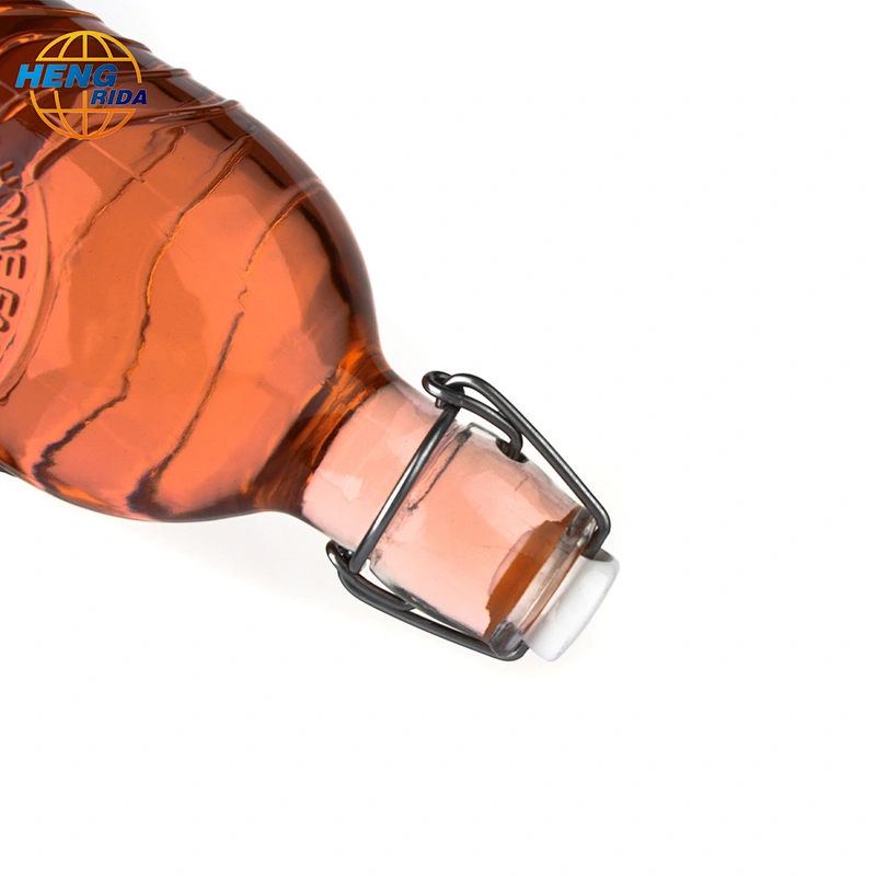 1000ml transparent glass buckle bottle