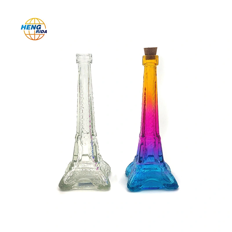 Wholesale 500ml Pistol Eiffel Tower Shaped Glass vodka Tequila Brandy Liquor Spirits bottle for sale