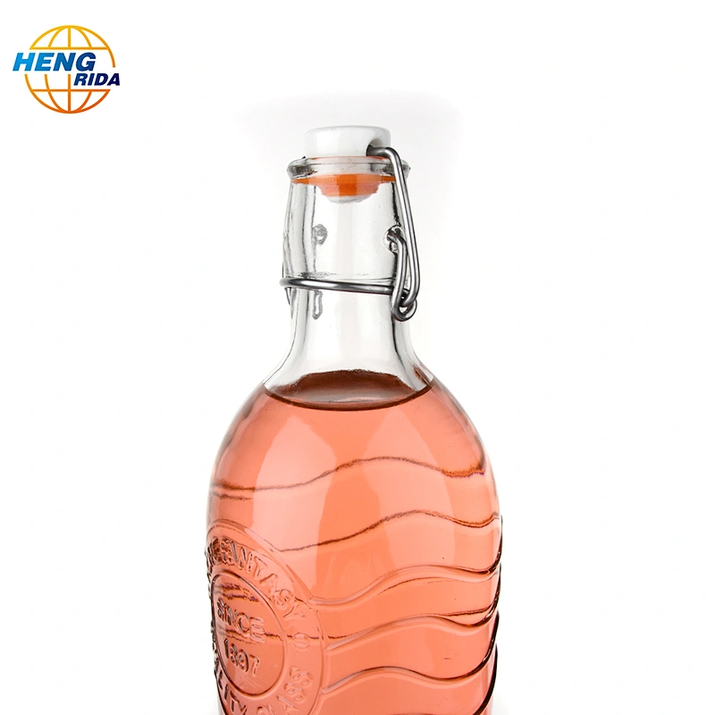 1100ml Square Swing Top Glass Bottle For Water Juice Oil