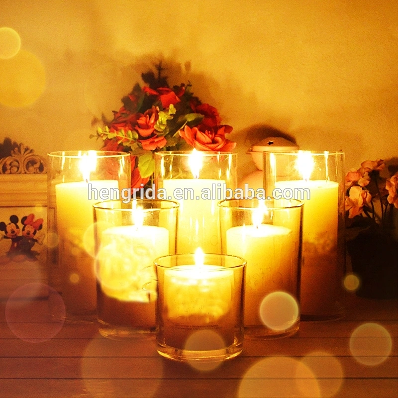 cylindrical glass candelabrum candle holder