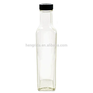 250ml (8.5 Fl Oz) Clear Glass Quadra Bottles