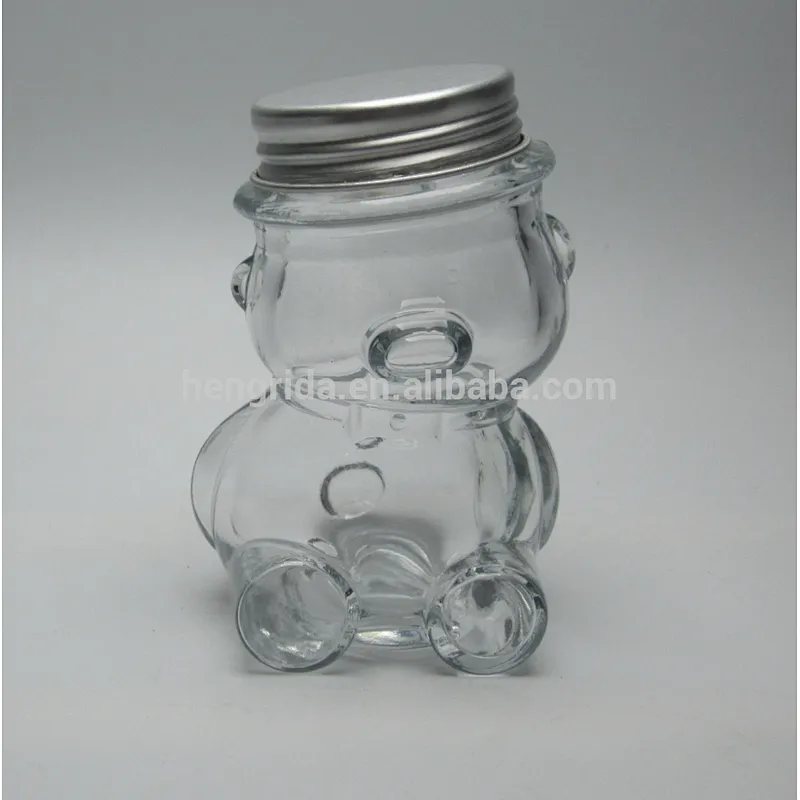 3 ounce Small Bear Glass Bottle for food Storage