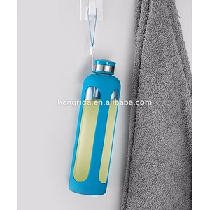 20oz/32oz break-resistant borosilicate glass water bottle with silicone sleeve