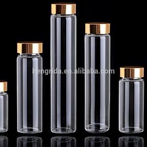20ml 65ml 110ml Borosilicate Glass Tube Bottle with Aluminum Cap for Candy