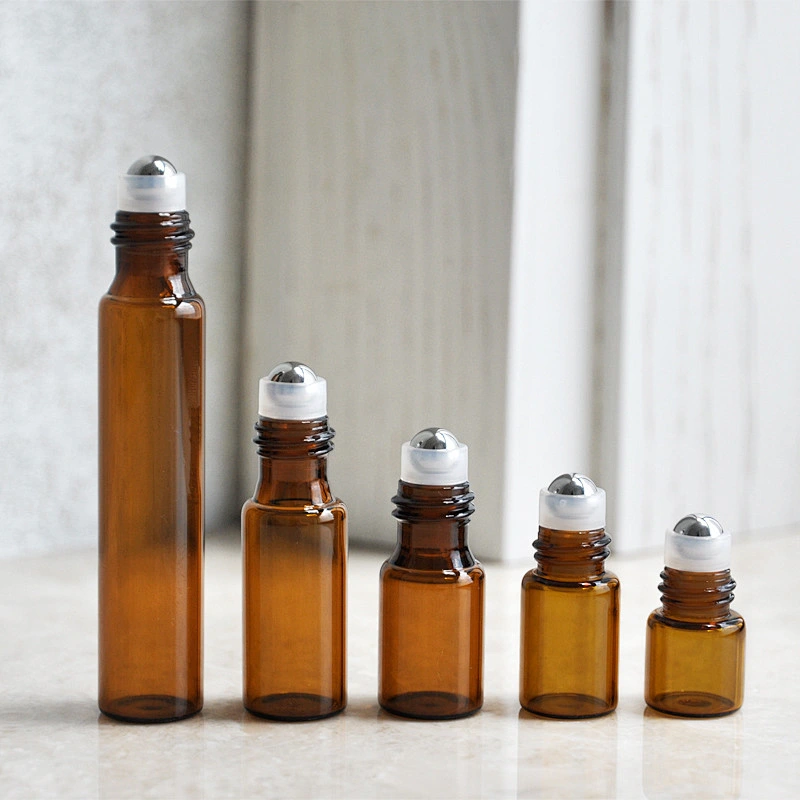 Facial massage on a small glass bottle