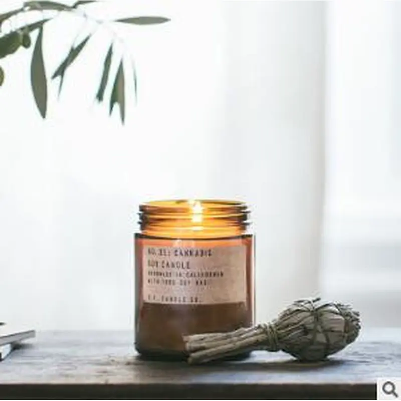 3.5oz/7oz Brown Glass Candle Jars With Customized Color Aluminium Lid