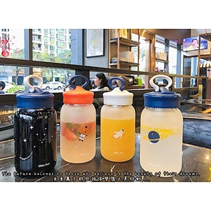 Wholesale 460ml hot-selling matte glass bottle with mobile phone holder