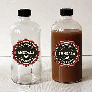 250ml 500ml Reusable Glass Drinking Bottle Clear Glass Boston  Bottle Glass Beverage Packaging Bottle