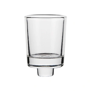 Cylindrical transparent glass candlestick