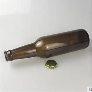 Factory Direct Wholesale 330ml Lead Free Amber Beer Glass Bottle With Branded Crown Cap