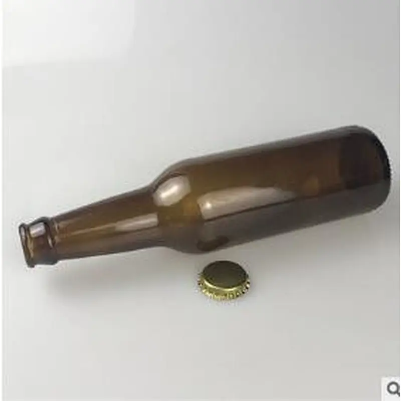 Factory Direct Wholesale 330ml Lead Free Amber Beer Glass Bottle With Branded Crown Cap