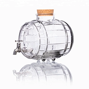 2300ml Glass Barrel Dispenser with Cork & Faucet