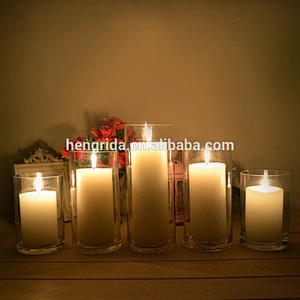cylindrical glass candelabrum candle holder