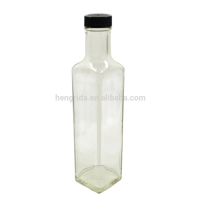 250ml (8.5 Fl Oz) Clear Glass Quadra Bottles