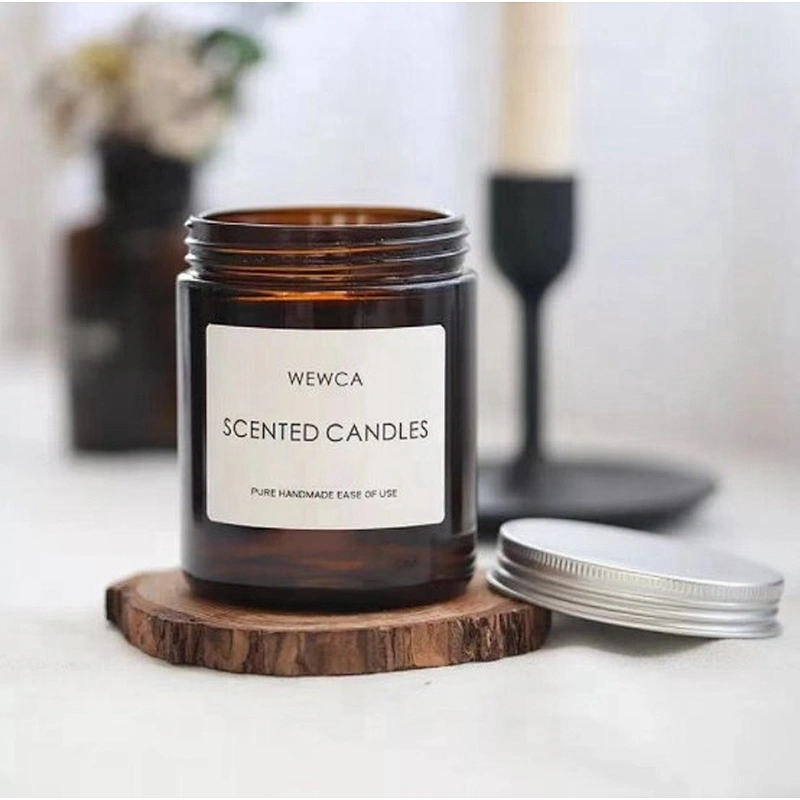 Dark Brown Glass Aromatherapy Bottle Candle Holder  Large Caliber Candle Cup