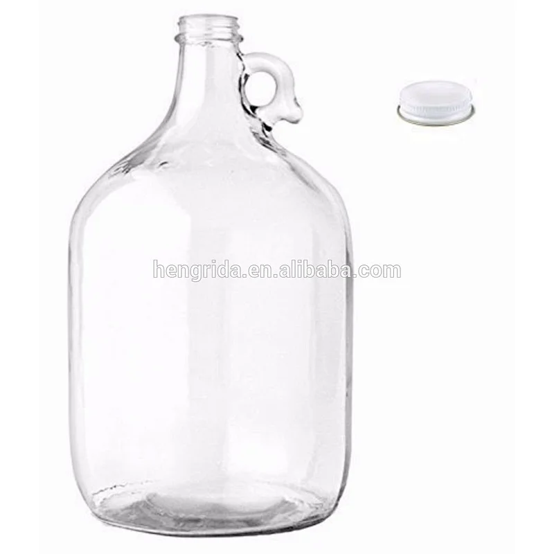 1 gal clear glass growler with lid for home brew