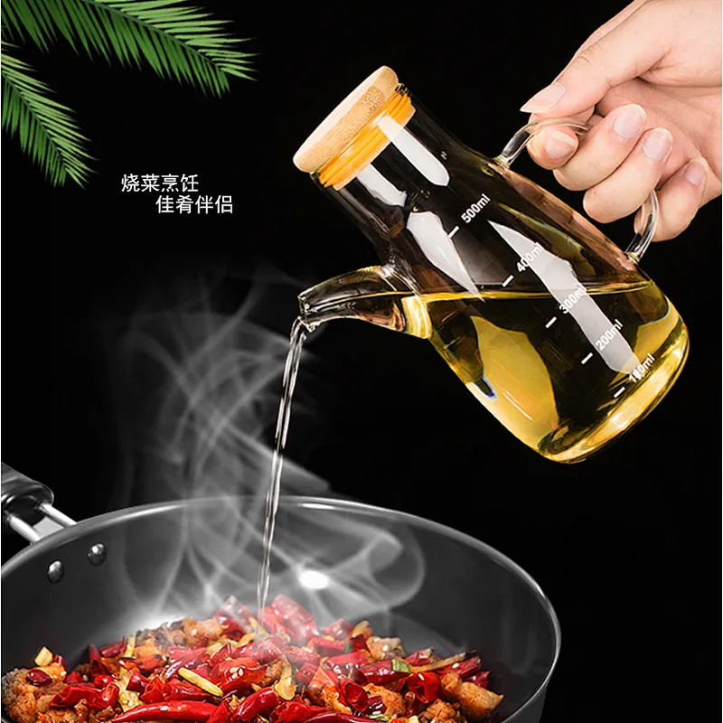 High quality 500ml 650ml 1L leakage-proof clear empty glass bottle for olive oil,linseed oil,jojoba oil