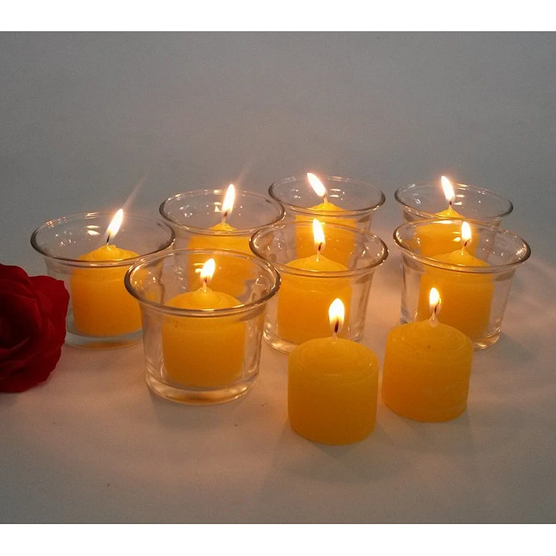Clear Flanging Glass Votive Candle Holder Candle Cup For Wedding Party Dinner Holiday Saint Valentine's Day Decoration