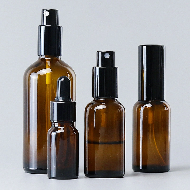 Brown sprayer glass bottle small container 30ml