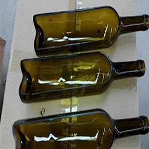 2018 Hot Sale Cut Wine Bottle Tealight Glass Candle holder for Household Decoration