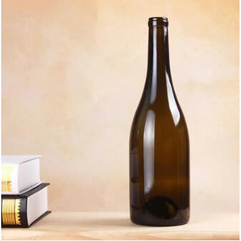 750ml Frosted Clear Amber Dark Green Glass Burgundy Champagne Bottle With Wooden Cork