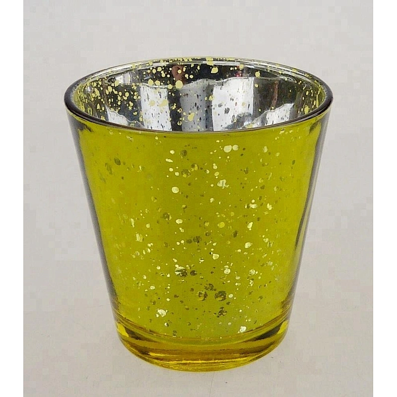 Wholesale Elegant Decorative Tea Cup Glass Candle Holder With Electroplating