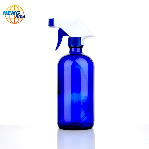 16oz amber/blue/clear glass bottle with sprayer