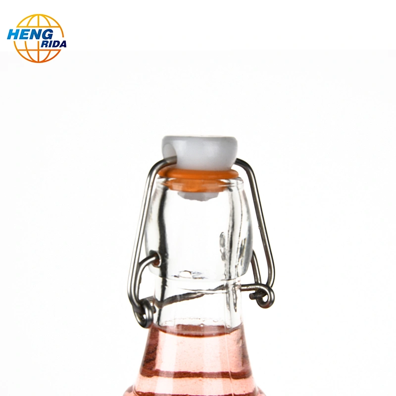 1000ml glass bottle with buckle Stripe pattern