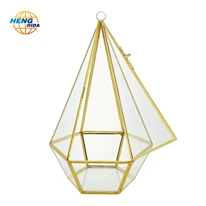 Geometric Stained Glass vase Terrarium Ball air hanging plant succulent globe terrarium