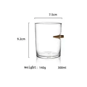 Eco-friendly Amazon Handmade AK47 gun shape glass bottle whiskey decanter glass sets