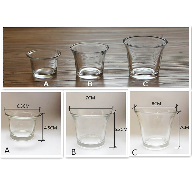 Clear Flanging Glass Votive Candle Holder Candle Cup For Wedding Party Dinner Holiday Saint Valentine's Day Decoration