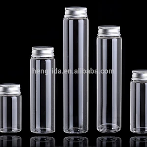 20ml 65ml 110ml Borosilicate Glass Tube Bottle with Aluminum Cap for Candy