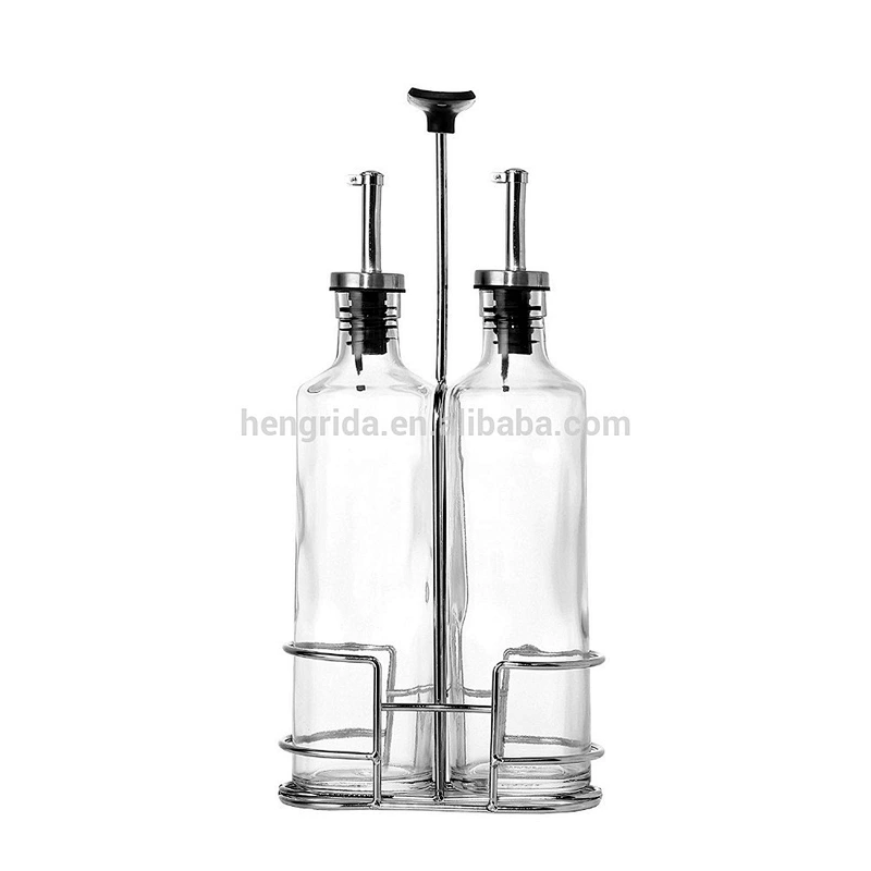 9.5oz Oil & Vinegar Dispensers with Portable Caddy Stand