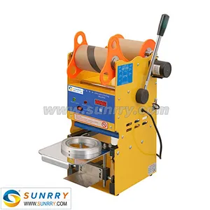 Plastic cup heat sealing machine output 300-500 P/H cup sealer machine 95/75 yogurt cup sealing machine for CE
