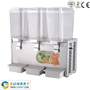 3 Tanks commercial hotel cold refrigerated juice dispenser for sale