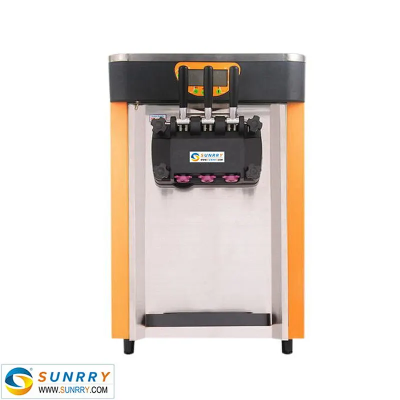 New industrial stainless steel table top soft ice cream machine with 3 flavors