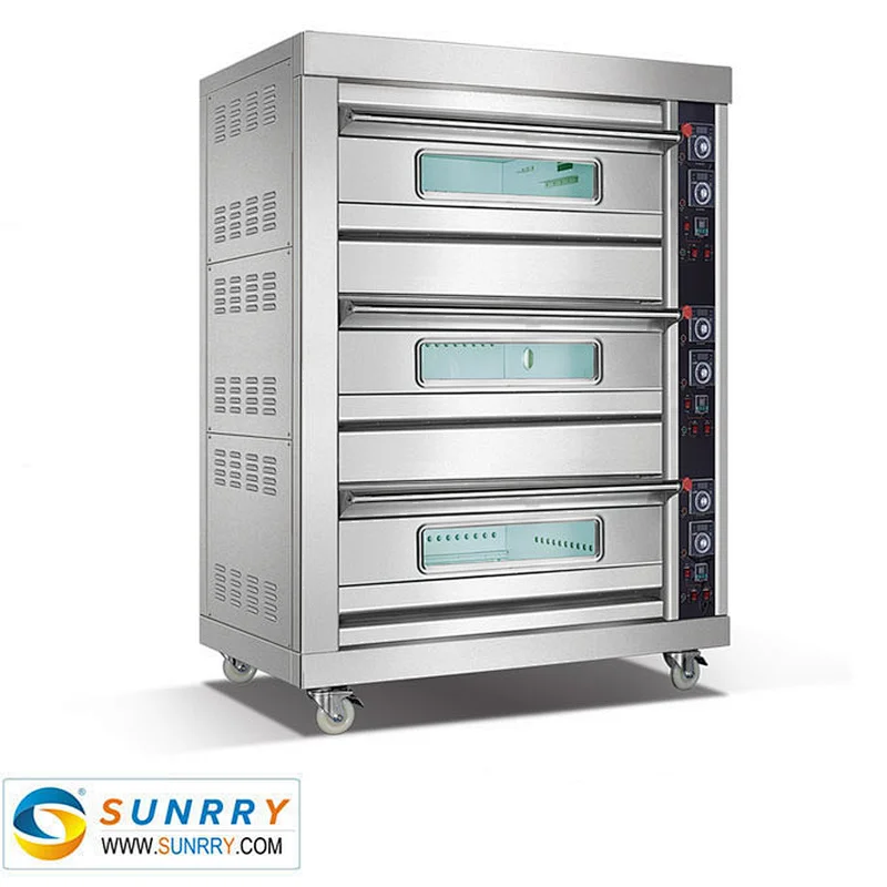 Commercial gas bakery oven, deck gas oven