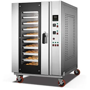 Commercial rotary convection oven with spraying system
