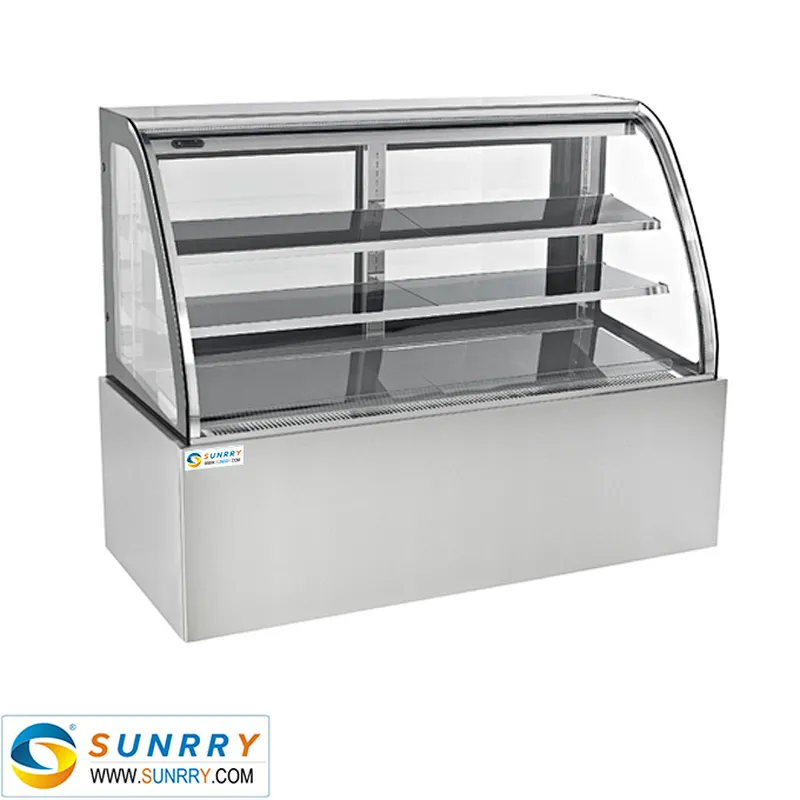 Hot-sale free standing single temperature bakery cake display case for sale